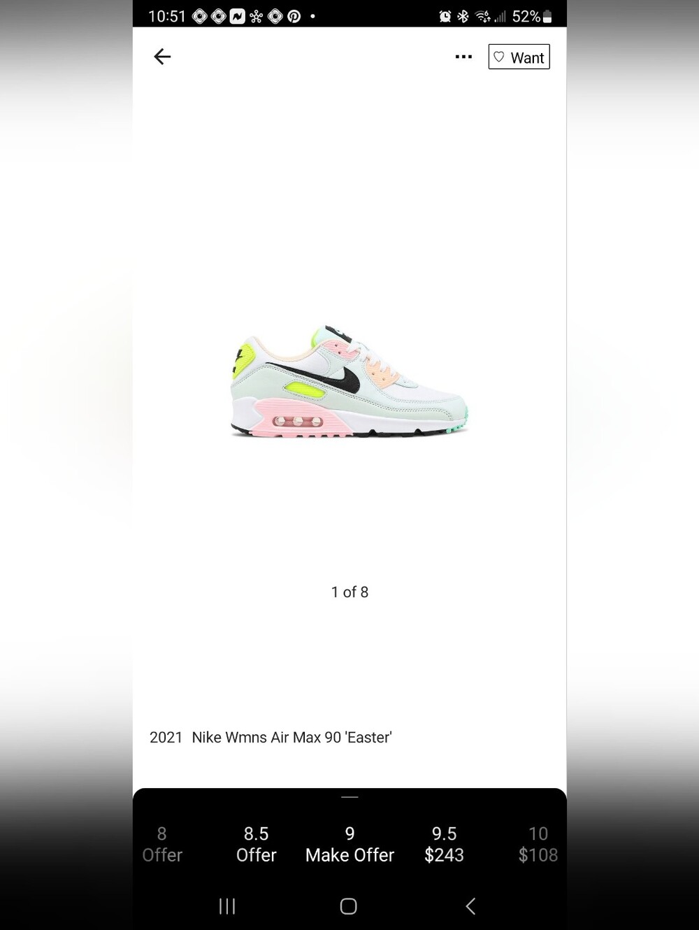 🔥🔥 Nike Wmns Air Max 90 'Easter' Wmns 8 Good/like New. Fast Shipping - Picture 16 of 16